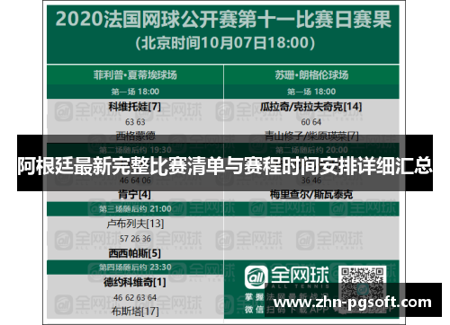 阿根廷最新完整比赛清单与赛程时间安排详细汇总